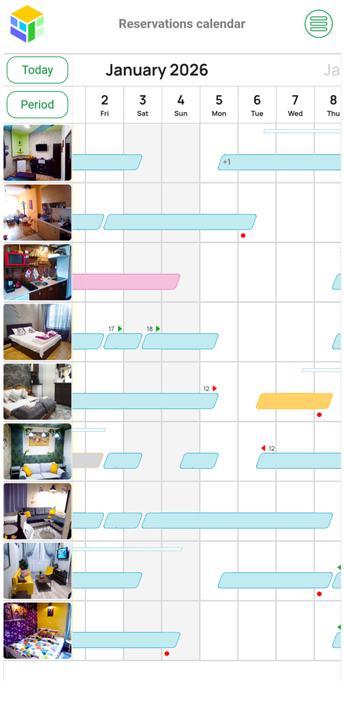 MyVHR reservations calendar on mobile